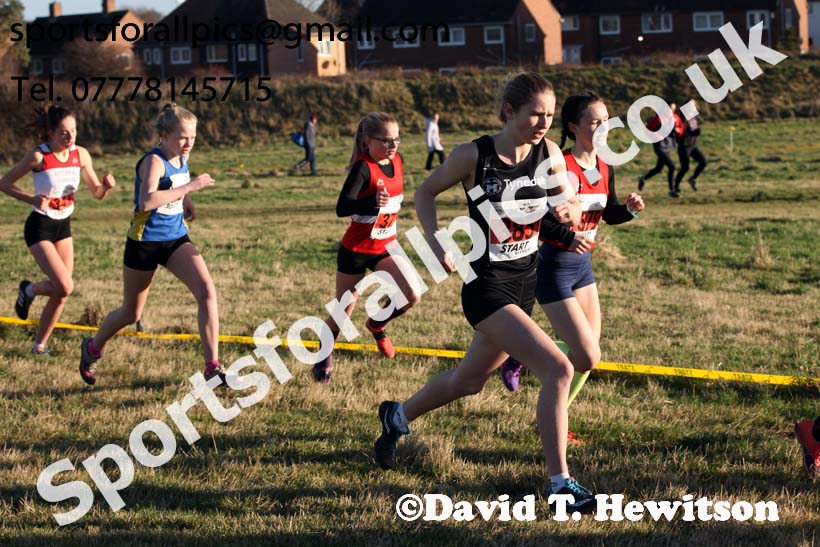 Girls under-15s North Eastern Cross Country, 2018 Northern Cross Country Champs., Wrekenton, Gateshead. Photo:  David T. Hewitson/Sports for All Pics